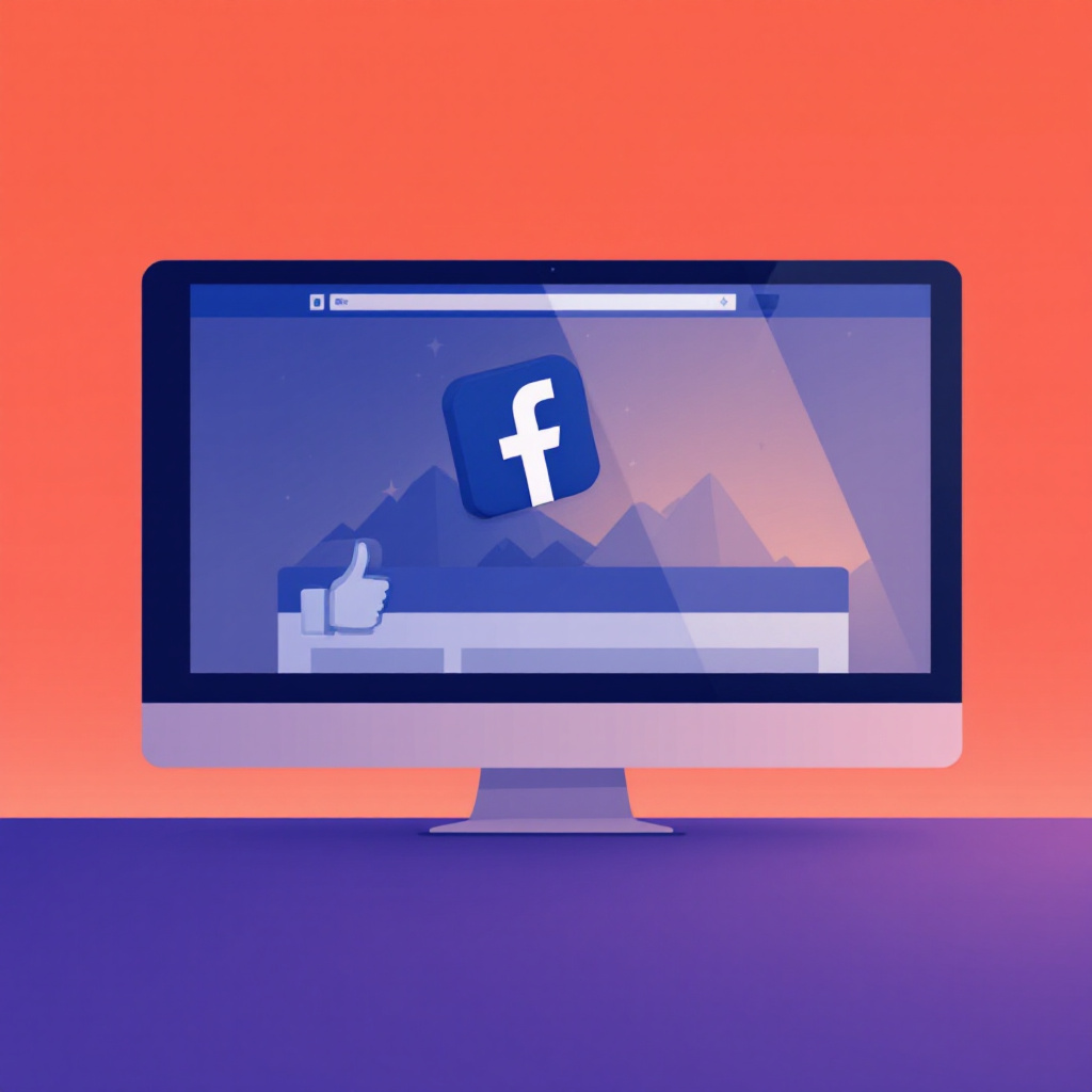 facebook logo on a monitor screen illustration